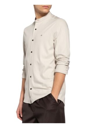 Calvin Klein Jerseyhemd Slim Fit Mit Stehkragen beige