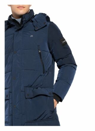 Calvin Klein Steppjacke Mit Abnehmbarer Kapuze blau