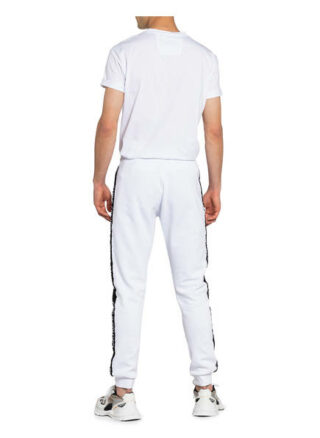 Carlo Colucci Sweatpants Mit Galonstreifen weiss