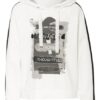 Cartoon Hoodie Mit Schmucksteinbesatz weiss