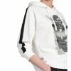 Cartoon Hoodie Mit Schmucksteinbesatz weiss