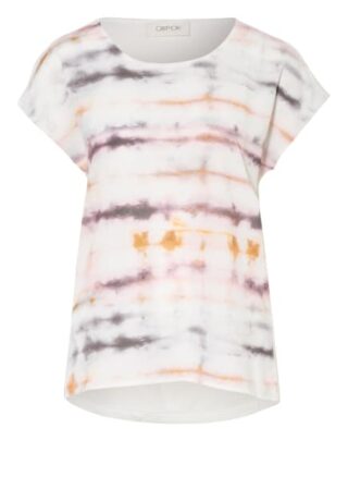 Cartoon T-Shirt Im Materialmix beige