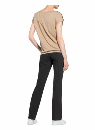 Cartoon T-Shirt Im Materialmix braun
