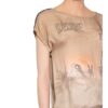 Cartoon T-Shirt Im Materialmix braun