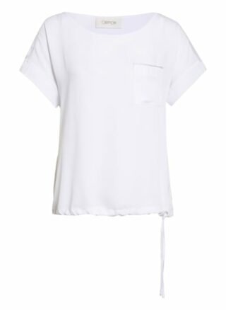 Cartoon T-Shirt Im Materialmix weiss
