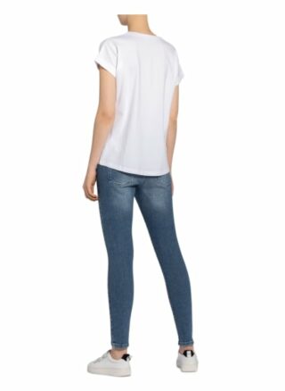 Cartoon T-Shirt Mit Schmucksteinbesatz weiss
