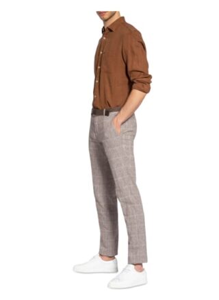 Cg Club Of Gents Anzughose Clinton Slim Fit Mit Leinen beige