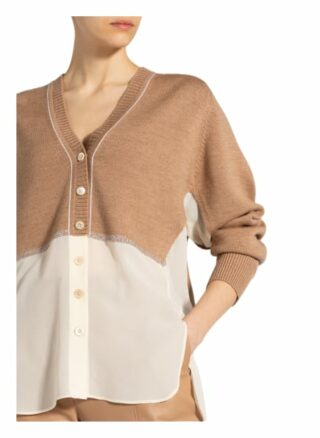 Chloé Strickjacke Im Materialmix Mit Seide braun
