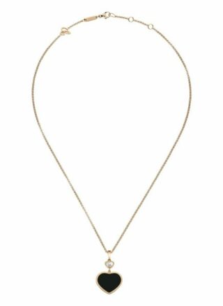 Chopard Anhänger Happy Hearts Anhänger Aus 18 Karat Roségold, Diamanten Und Onyx rosegold