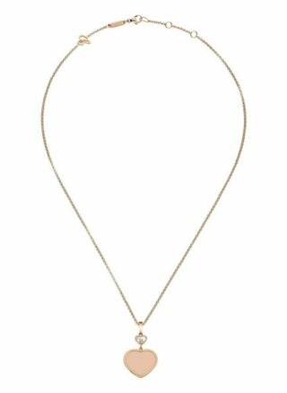 Chopard Anhänger Happy Hearts Anhänger Aus 18 Karat Roségold, Diamanten Und Rosa Stein rosegold