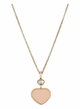 Chopard Anhänger Happy Hearts Anhänger Aus 18 Karat Roségold, Diamanten Und Rosa Stein rosegold