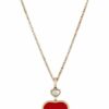 Chopard Anhänger Happy Hearts Anhänger Aus 18 Karat Roségold, Diamanten Und Roter Stein rosegold