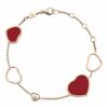 Chopard Armband Happy Hearts Armband Aus 18 Karat Roségold, Diamanten Und Roter Stein rosegold