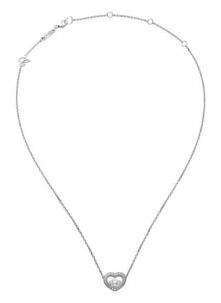 Chopard Halskette Happy Diamonds Icons Halskette Aus 18 Karat Weißgold Und Diamanten silber
