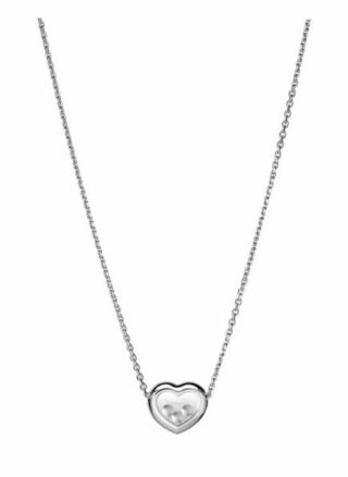 Chopard Halskette Happy Diamonds Icons Halskette Aus 18 Karat Weißgold Und Diamanten silber