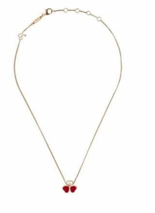 Chopard Halskette Happy Hearts Wings Halskette Aus 18 Karat Roségold, Diamanten Und Roter Stein rosegold