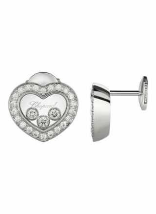 Chopard Ohrring Happy Diamonds Icons Ohrringe Aus 18 Karat Weißgold Und Diamanten silber
