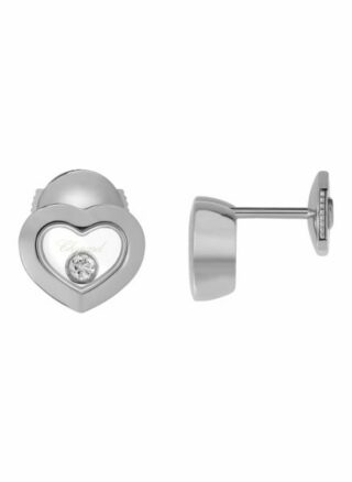 Chopard Ohrring Happy Diamonds Icons Ohrringe Aus 18 Karat Weißgold Und Diamanten silber