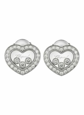 Chopard Ohrring Happy Diamonds Icons Ohrringe Aus 18 Karat Weißgold Und Diamanten silber