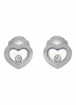Chopard Ohrring Happy Diamonds Icons Ohrringe Aus 18 Karat Weißgold Und Diamanten silber