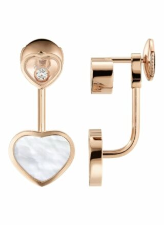 Chopard Ohrring Happy Hearts Ohrringe Aus 18 Karat Roségold, Diamanten Und Perlmutt rosegold