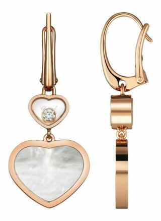 Chopard Ohrring Happy Hearts Ohrringe Aus 18 Karat Roségold, Diamanten Und Perlmutt rosegold