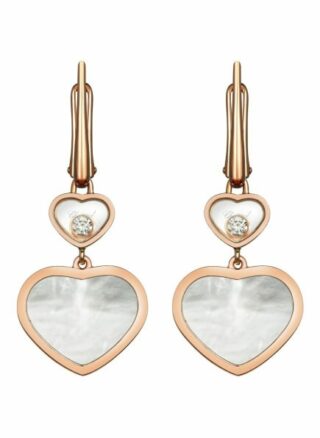 Chopard Ohrring Happy Hearts Ohrringe Aus 18 Karat Roségold, Diamanten Und Perlmutt rosegold