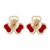Chopard Ohrring Happy Hearts Wings Ohrringe Aus 18 Karat Roségold, Diamanten Und Roter Stein rosegold