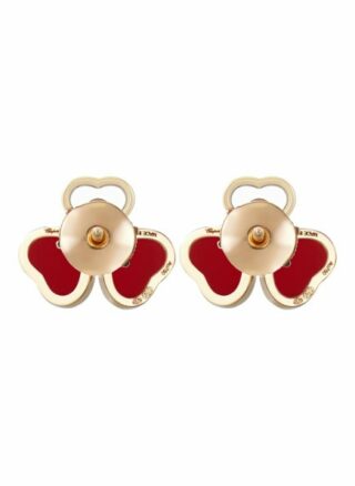 Chopard Ohrring Happy Hearts Wings Ohrringe Aus 18 Karat Roségold, Diamanten Und Roter Stein rosegold