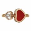 Chopard Ring Happy Hearts Ring Aus 18 Karat Roségold, Diamanten Und Roter Stein rosegold