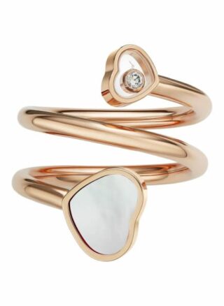Chopard Ring Happy Hearts Twist Ring Aus 18 Karat Roségold, Diamanten Und Perlmut rosegold