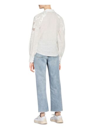 Claudie Pierlot Bluse Cacao Mit Häkelspitze weiss