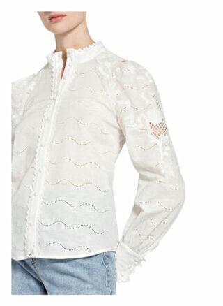 Claudie Pierlot Bluse Cacao Mit Häkelspitze weiss