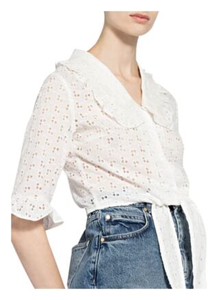 Claudie Pierlot Cropped-Bluse Aus Lochspitze weiss