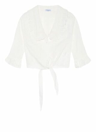 Claudie Pierlot Cropped-Bluse Aus Lochspitze weiss