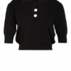 Claudie Pierlot Cropped-Strickshirt Minima schwarz