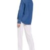 Claudie Pierlot Jeansbluse Coquillage Mit Rüschenbesatz blau