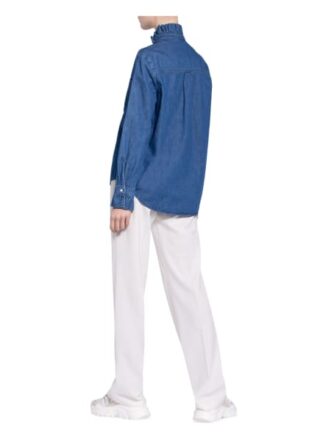 Claudie Pierlot Jeansbluse Coquillage Mit Rüschenbesatz blau
