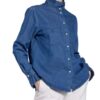 Claudie Pierlot Jeansbluse Coquillage Mit Rüschenbesatz blau