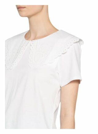 Claudie Pierlot T-Shirt Trefle Mit Lochspitze weiss