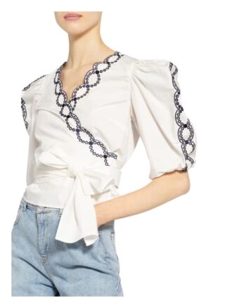 Claudie Pierlot Wickelbluse Mit Lochspitze weiss