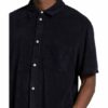 Closed Kurzarm-Hemd Comfort Fit Aus Frottee blau