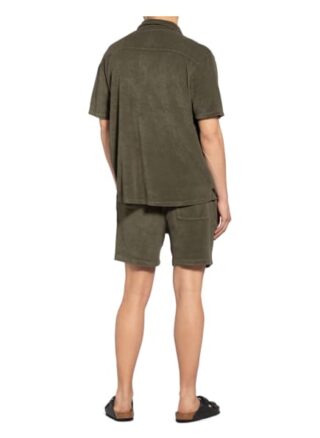 Closed Kurzarm-Hemd Comfort Fit Aus Frottee grau