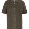 Closed Kurzarm-Hemd Comfort Fit Aus Frottee grau