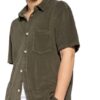 Closed Kurzarm-Hemd Comfort Fit Aus Frottee grau