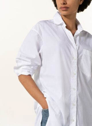 Closed Oversized-Hemdbluse weiss