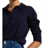 Closed Strick-Poloshirt blau