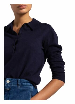 Closed Strick-Poloshirt blau