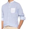 Colours & Sons Hemd Louis Slim Fit Mit Stehkragen blau