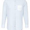 Colours & Sons Hemd Slim Fit Mit Leinen Und Stehkragen blau